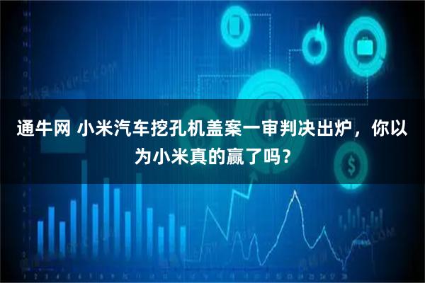 通牛网 小米汽车挖孔机盖案一审判决出炉，你以为小米真的赢了吗？